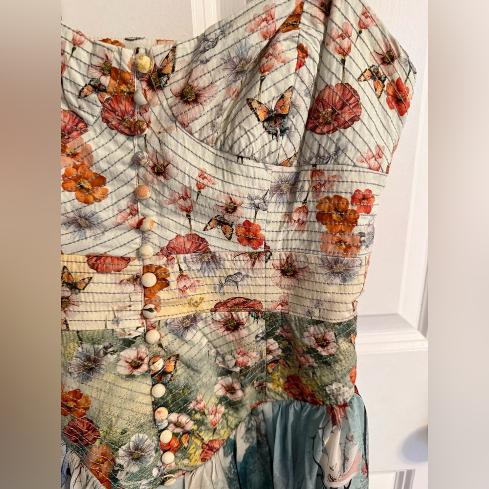 Anthropologie The Muse Basque-Waist Midi Dress Size S - Picture 5 of 7